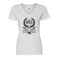 thumbnail image 1 of Inktastic Born in 1963 Limited Edition Women's V-Neck T-Shirt, 1 of 5