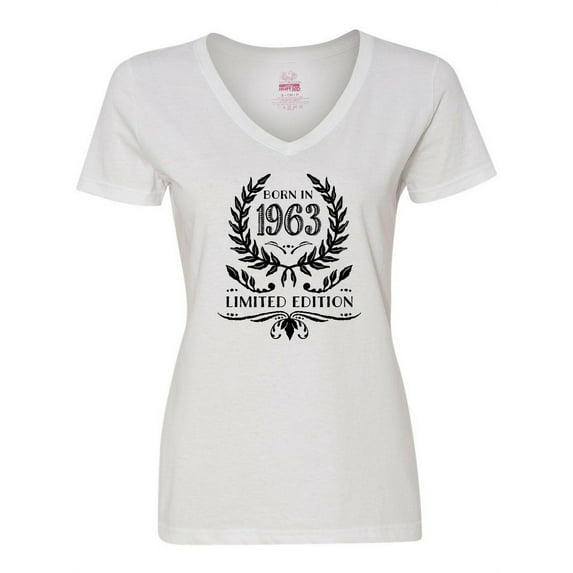 Inktastic Born in 1963 Limited Edition Women's V-Neck T-Shirt