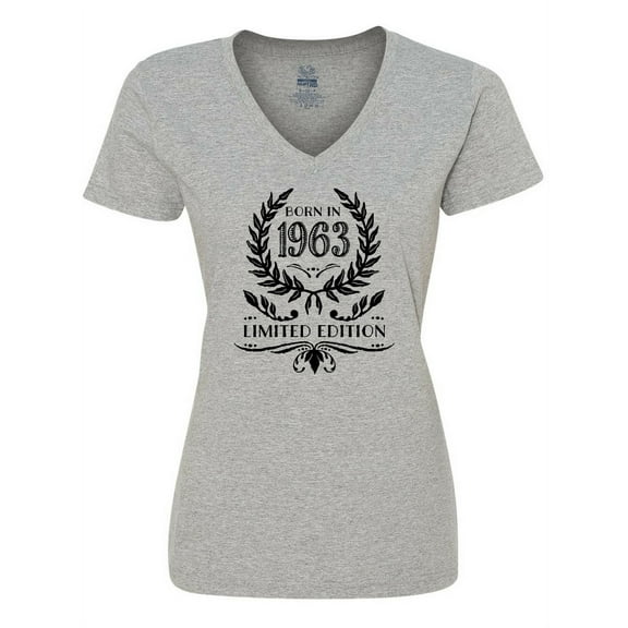 Inktastic Born in 1963 Limited Edition Women's V-Neck T-Shirt