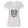 thumbnail image 1 of Inktastic Born in 1966 Limited Edition Women's V-Neck T-Shirt, 1 of 5