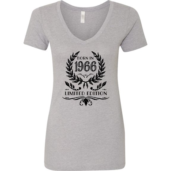 Inktastic Born in 1966 Limited Edition Women's V-Neck T-Shirt