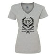 thumbnail image 1 of Inktastic Born in 1970 Limited Edition Women's V-Neck T-Shirt, 1 of 5