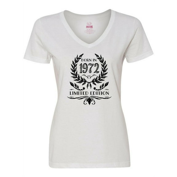 Inktastic Born in 1972 Limited Edition Women's V-Neck T-Shirt