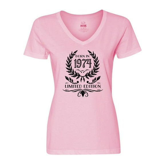 Inktastic Born in 1974 Limited Edition Women's V-Neck T-Shirt