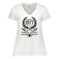 thumbnail image 1 of Inktastic Born in 1977 Limited Edition Women's Plus Size V-Neck T-Shirt, 1 of 5