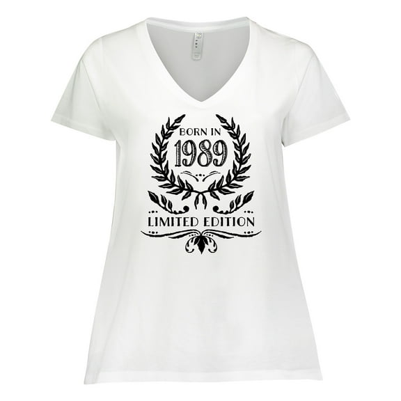 Inktastic Born in 1989 Limited Edition Women's Plus Size V-Neck T-Shirt