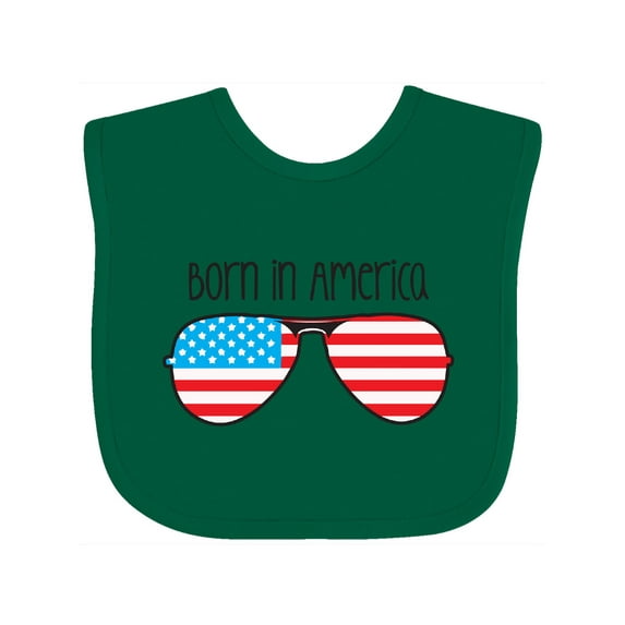 Inktastic Born in America Boys or Girls Baby Bib