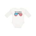 thumbnail image 1 of Inktastic Born in America Boys or Girls Long Sleeve Baby Bodysuit, 1 of 5