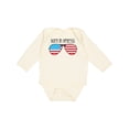 thumbnail image 1 of Inktastic Born in America Boys or Girls Long Sleeve Baby Bodysuit, 1 of 5