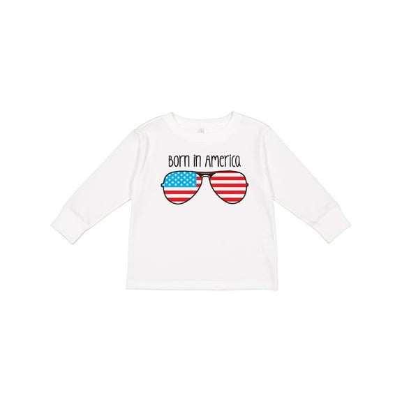Inktastic Born in America Boys or Girls Long Sleeve Toddler T-Shirt