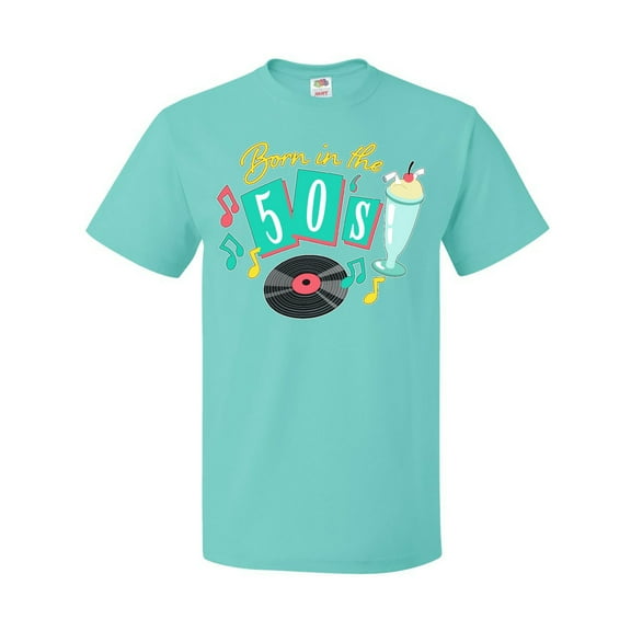 Inktastic Born in the 50's Record and Music Notes T-Shirt