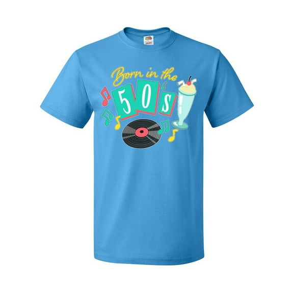 Inktastic Born in the 50's Record and Music Notes T-Shirt