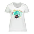 thumbnail image 1 of Inktastic Born in the 50's Record and Music Notes Women's Plus Size T-Shirt, 1 of 5