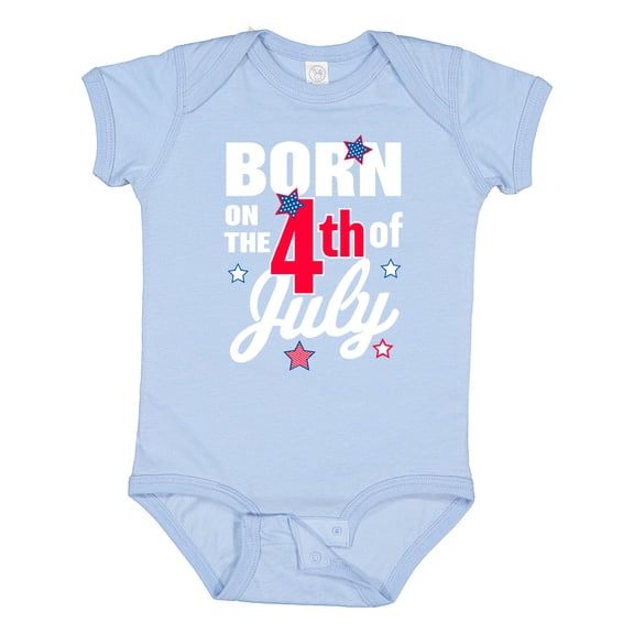 Inktastic Born on The 4th of July Boys or Girls Baby Bodysuit