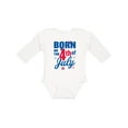 thumbnail image 1 of Inktastic Born on The 4th of July Boys or Girls Long Sleeve Baby Bodysuit, 1 of 5