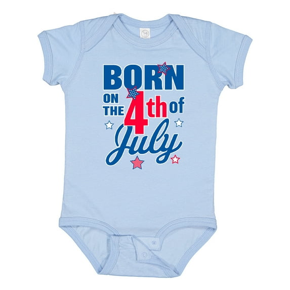 Inktastic Born on the 4th of July Boys or Girls Baby Bodysuit