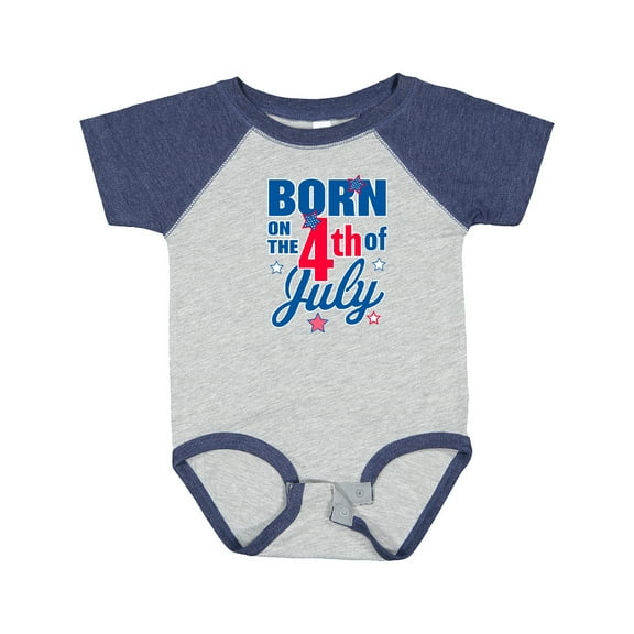 Inktastic Born on the 4th of July Boys or Girls Baby Bodysuit