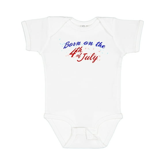 Inktastic Born on the 4th of July Boys or Girls Baby Bodysuit