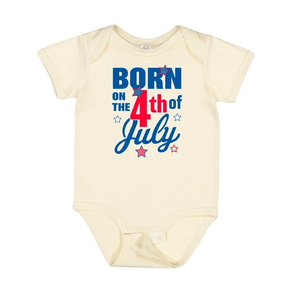 Inktastic Born on the 4th of July Boys or Girls Baby Bodysuit