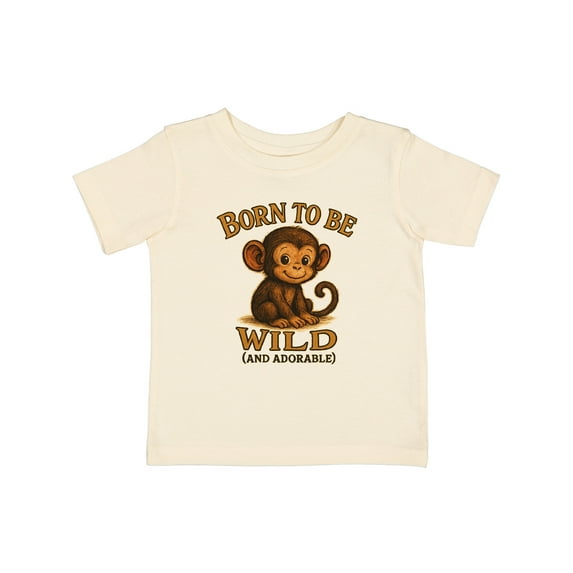 Inktastic Born to Be Wild Adorable Monkey Boys or Girls Baby T-Shirt