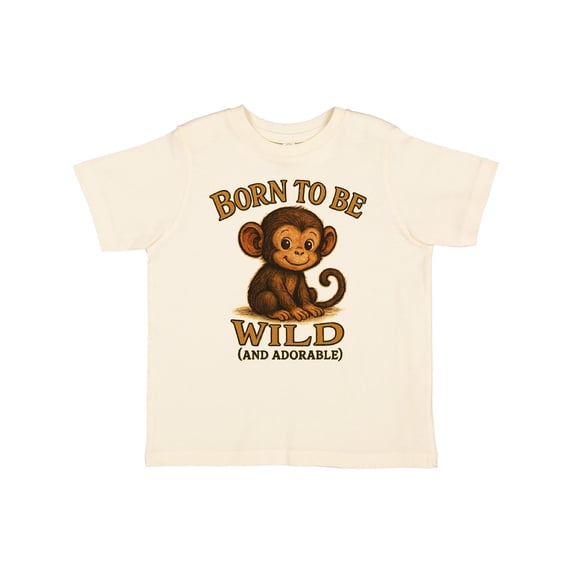 Inktastic Born to Be Wild Adorable Monkey Boys or Girls Toddler T-Shirt