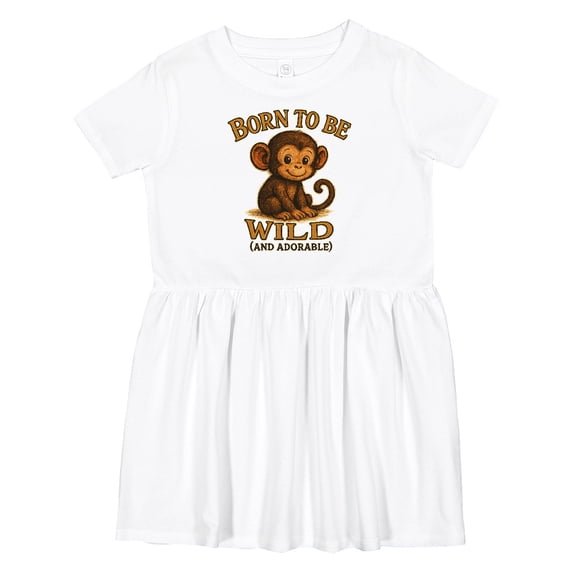 Inktastic Born to Be Wild Girls Toddler Dress