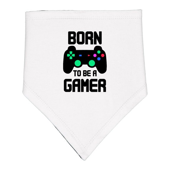 Inktastic Born to Be a Gamer with Controller Baby Bandana Bib