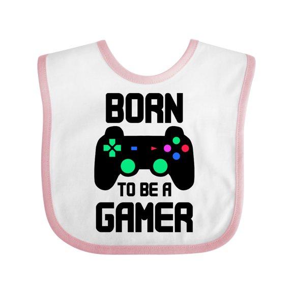 Inktastic Born to Be a Gamer with Controller Boys or Girls Baby Bib