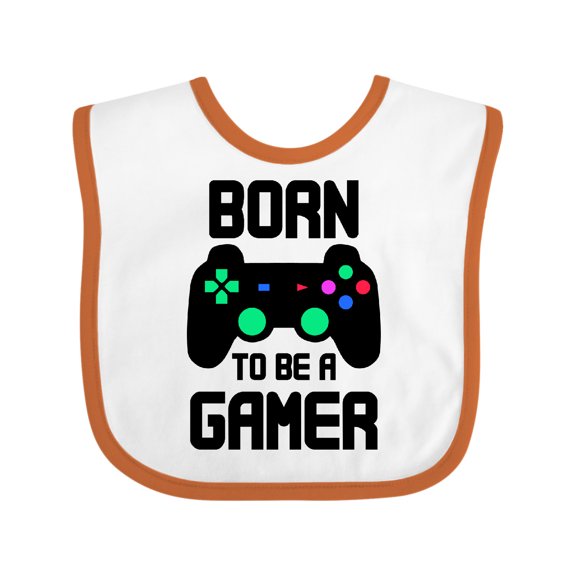 Inktastic Born to Be a Gamer with Controller Boys or Girls Baby Bib