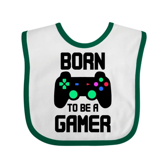 Inktastic Born to Be a Gamer with Controller Boys or Girls Baby Bib