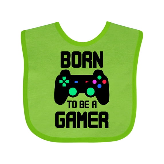 Inktastic Born to Be a Gamer with Controller Boys or Girls Baby Bib
