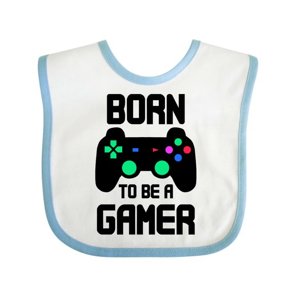 Inktastic Born to Be a Gamer with Controller Boys or Girls Baby Bib