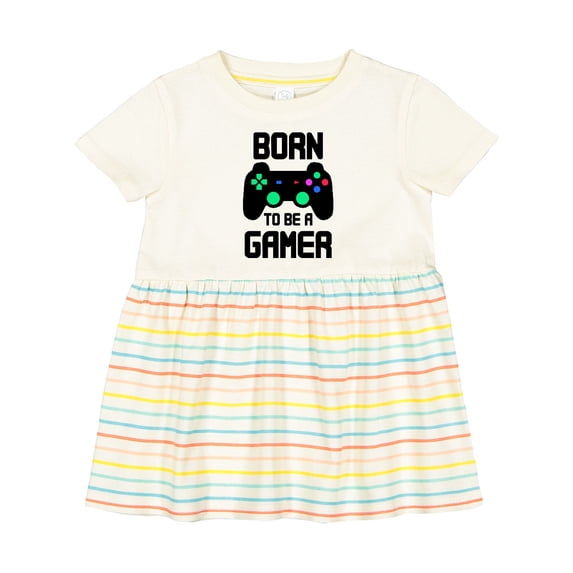 Inktastic Born to Be a Gamer with Controller Girls Baby Dress