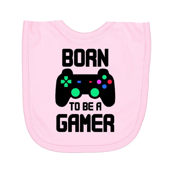 Inktastic Born to Be a Gamer with Controller Newborn Bib