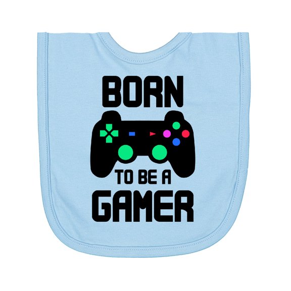 Inktastic Born to Be a Gamer with Controller Newborn Bib