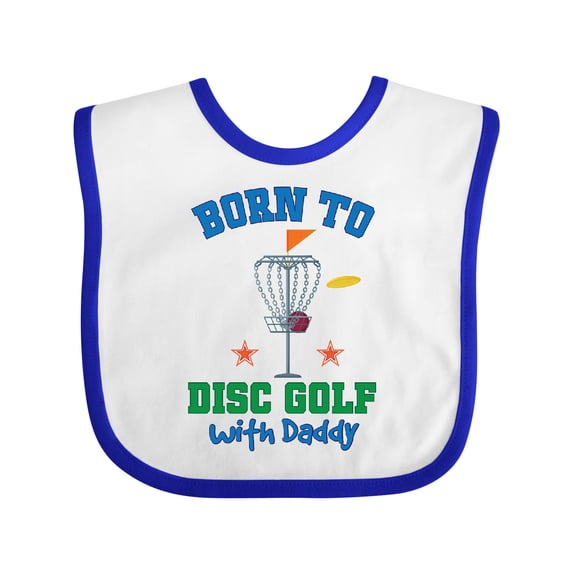 Inktastic Born to Disc Golf with Daddy Golfing Boys or Girls Baby Bib