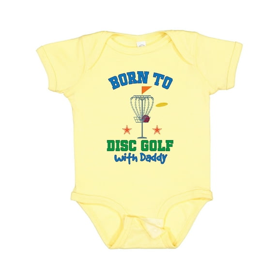 Inktastic Born to Disc Golf with Daddy Golfing Boys or Girls Baby Bodysuit