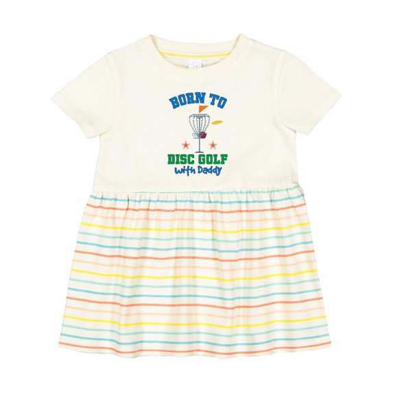 Inktastic Born to Disc Golf with Daddy Golfing Girls Baby Dress