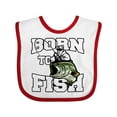 thumbnail image 1 of Inktastic Born to Fish Boys or Girls Baby Bib, 1 of 4