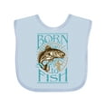 thumbnail image 1 of Inktastic Born to Fish Boys or Girls Baby Bib, 1 of 4