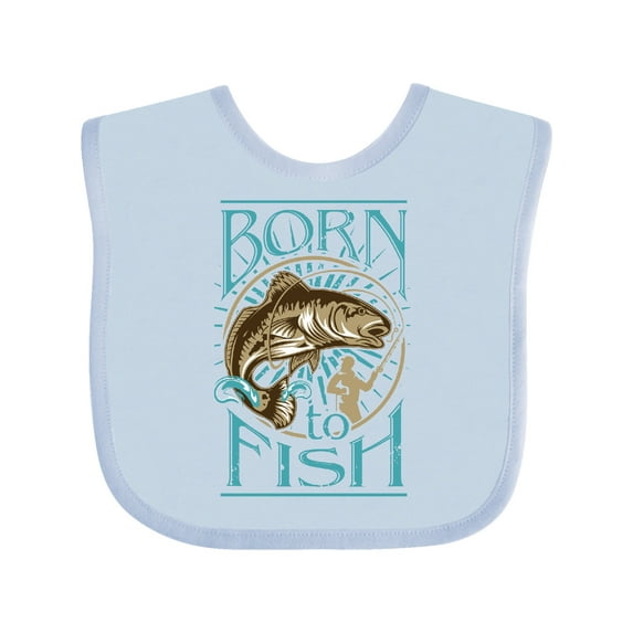 Inktastic Born to Fish Boys or Girls Baby Bib