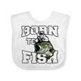 thumbnail image 1 of Inktastic Born to Fish Boys or Girls Baby Bib, 1 of 4