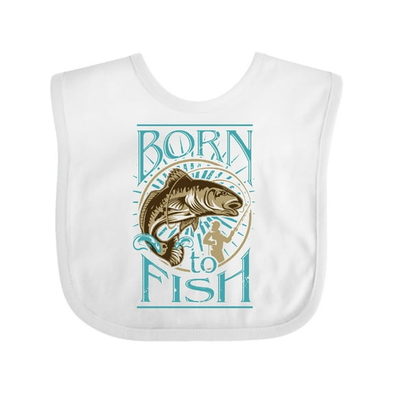 Inktastic Born to Fish Boys or Girls Baby Bib