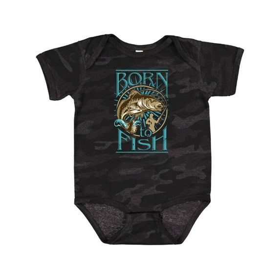 Inktastic Born to Fish Boys or Girls Baby Bodysuit