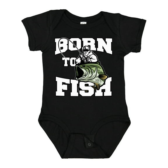 Inktastic Born to Fish Boys or Girls Baby Bodysuit