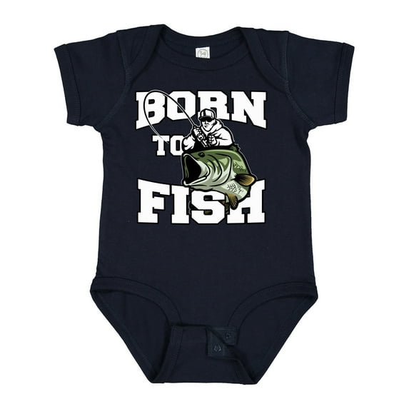 Inktastic Born to Fish Boys or Girls Baby Bodysuit