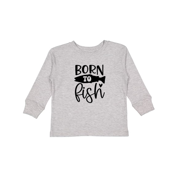 Inktastic Born to Fish Boys or Girls Long Sleeve Toddler T-Shirt