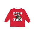 thumbnail image 1 of Inktastic Born to Fish Boys or Girls Long Sleeve Toddler T-Shirt, 1 of 5