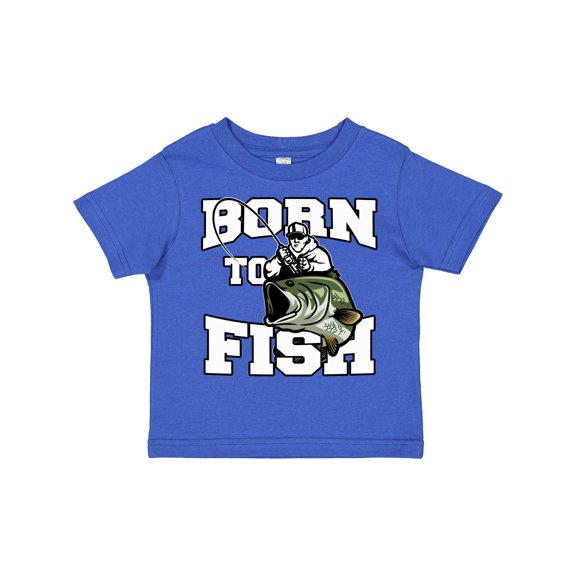 Inktastic Born to Fish Boys or Girls Toddler T-Shirt