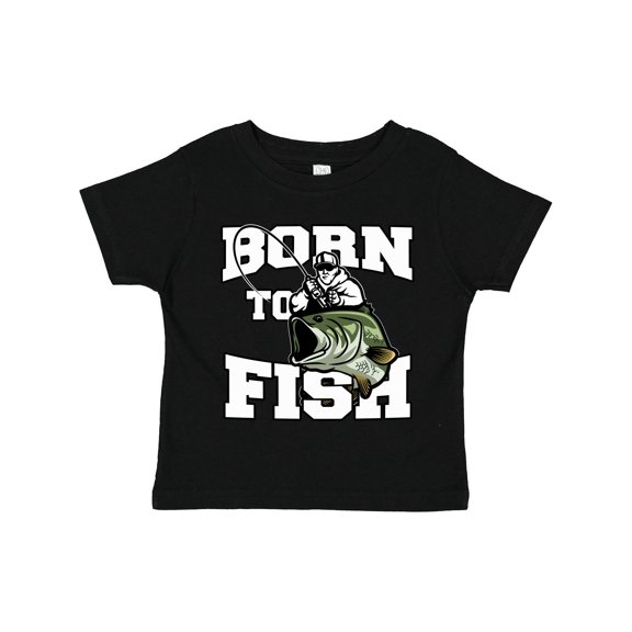 Inktastic Born to Fish Boys or Girls Toddler T-Shirt